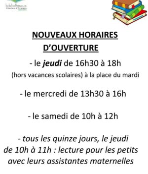 Bibliothèque – Nouveaux Horaires