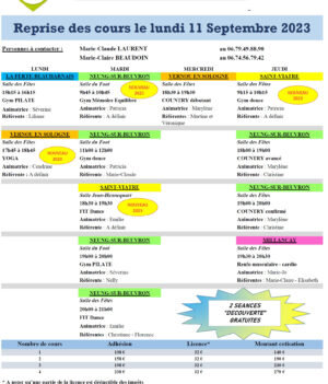 Activités Sportives – en septembre